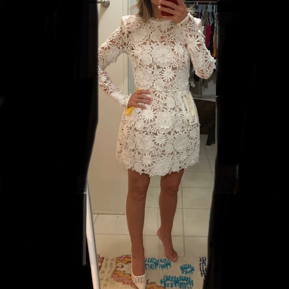 Bronx and Banco White Lace Mini Dress - Picture 6 of 7